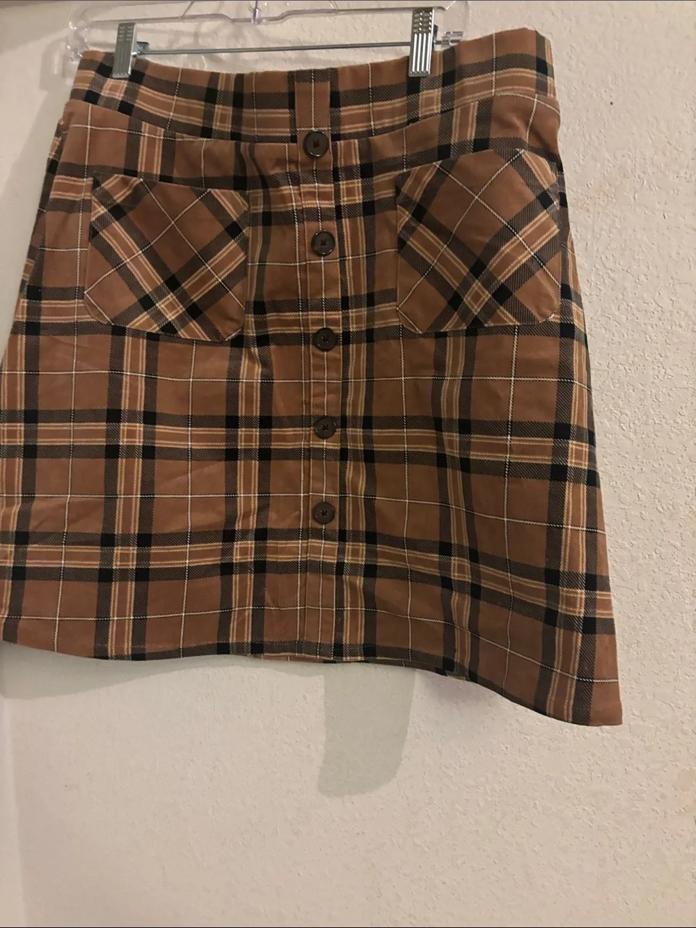 torrid Brown Plaid Button-Front Mini Skirt